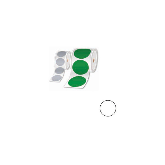 Rouleau pastilles prédéc. blanc Ø 25mm 1000 étiq.