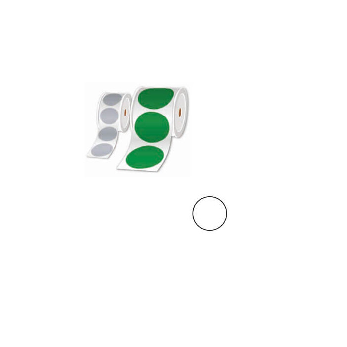 Rouleau pastilles prédéc. blanc Ø 50mm 500 étiq.