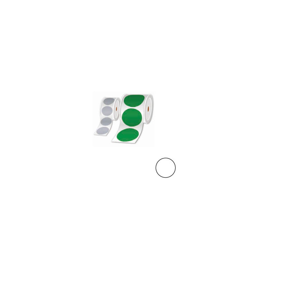 Rouleau pastilles prédéc. blanc Ø 100mm 250 étiq.