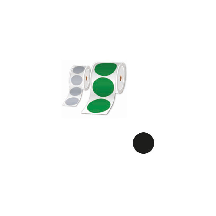 Rouleau pastilles prédéc. noir Ø 100mm 250 étiq.