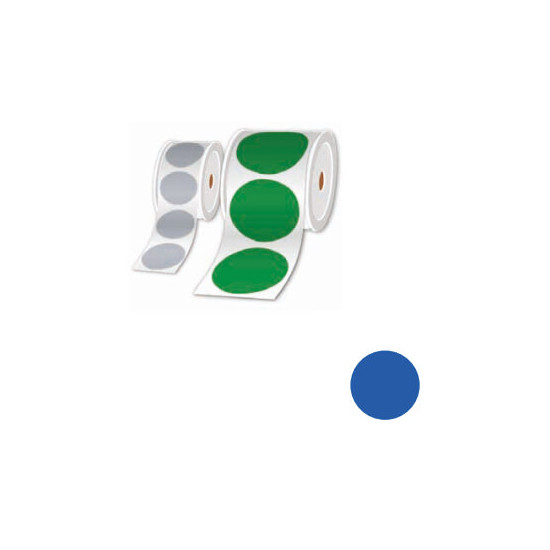 Rouleau pastilles prédéc. bleu Ø100mm par 250étiq.