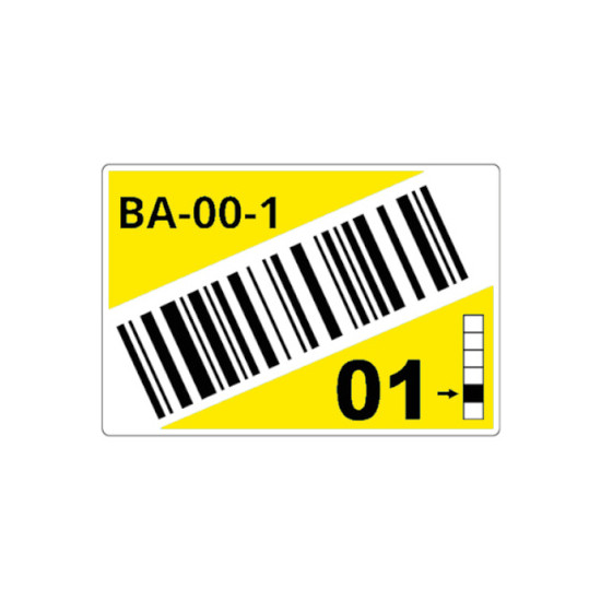 Rouleau d'étiq. racks jaunes A 55x85mm 340 étiq.
