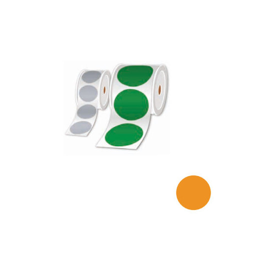 Rouleau de pastilles Orange Ø 100mm par 250 étiq.