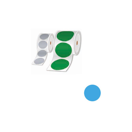 Rouleau pastilles prédéc. BleuCiel Ø25mm 1000étiq.