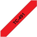 Ruban d'étiquettes TC491 Noir/Rouge