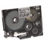 Ruban TZ laminé 12mm Noir/Transparent