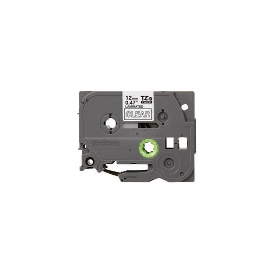 Ruban TZ laminé 12mm Blanc/Transparent