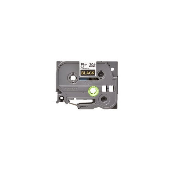 Ruban TZ laminé 18mm Gold/Noir