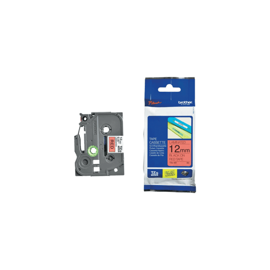 Ruban TZ laminé 12mm noir / rouge