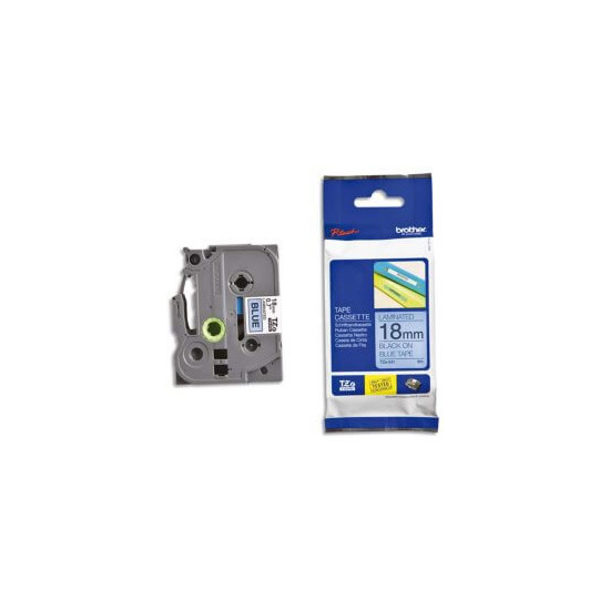 Ruban TZe541 Noir/ Bleu, Laminé, 8M