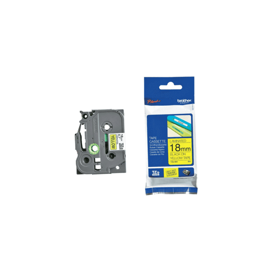 Ruban TZ laminé 18mm noir / jaune