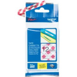 Ruban laminé Noir/Motifs Vichy Rouge 12mm