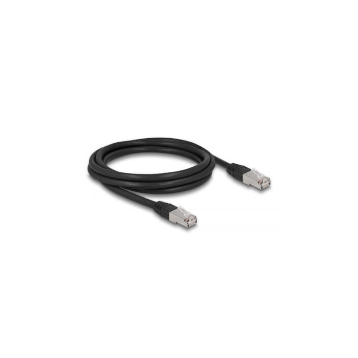 Cordon RJ45 Cat 6a outdoor LSZH S/FTP 2m noir