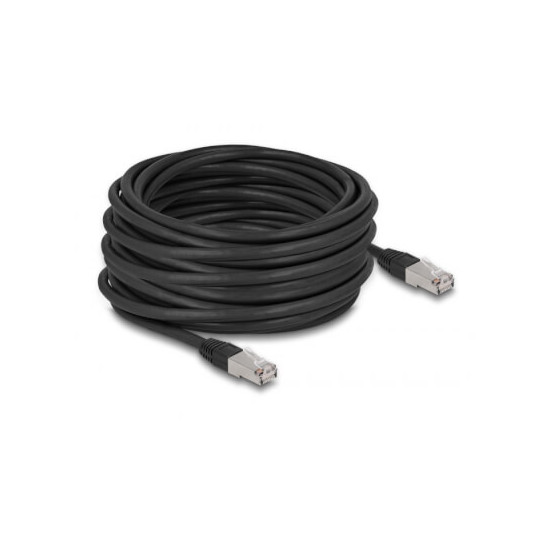 Cordon RJ45 Cat 6a outdoor LSZH S/FTP 15m noir