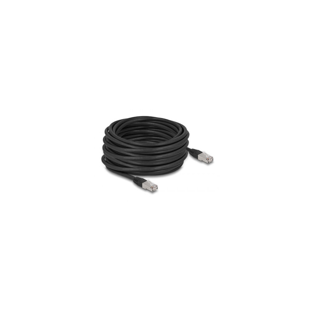 Cordon RJ45 Cat 6a outdoor LSZH S/FTP 15m noir