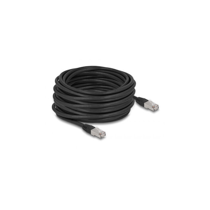 Cordon RJ45 Cat 6a outdoor LSZH S/FTP 15m noir
