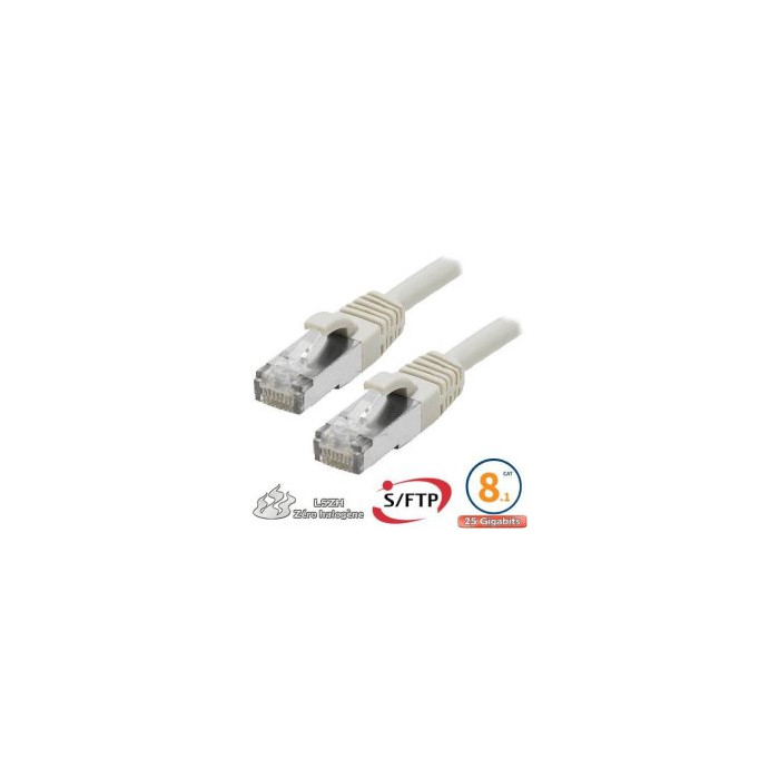 Cordon RJ45 Cat 8.1 S/FTP Primacy LSZH 2m beige