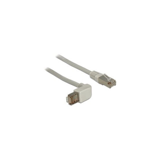 Cordon RJ45 Cat 5e S/FTP coudé H/ droit 0,5m beige