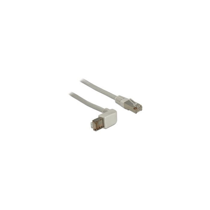 Cordon RJ45 Cat 5e S/FTP coudé H/ droit 0,5m beige