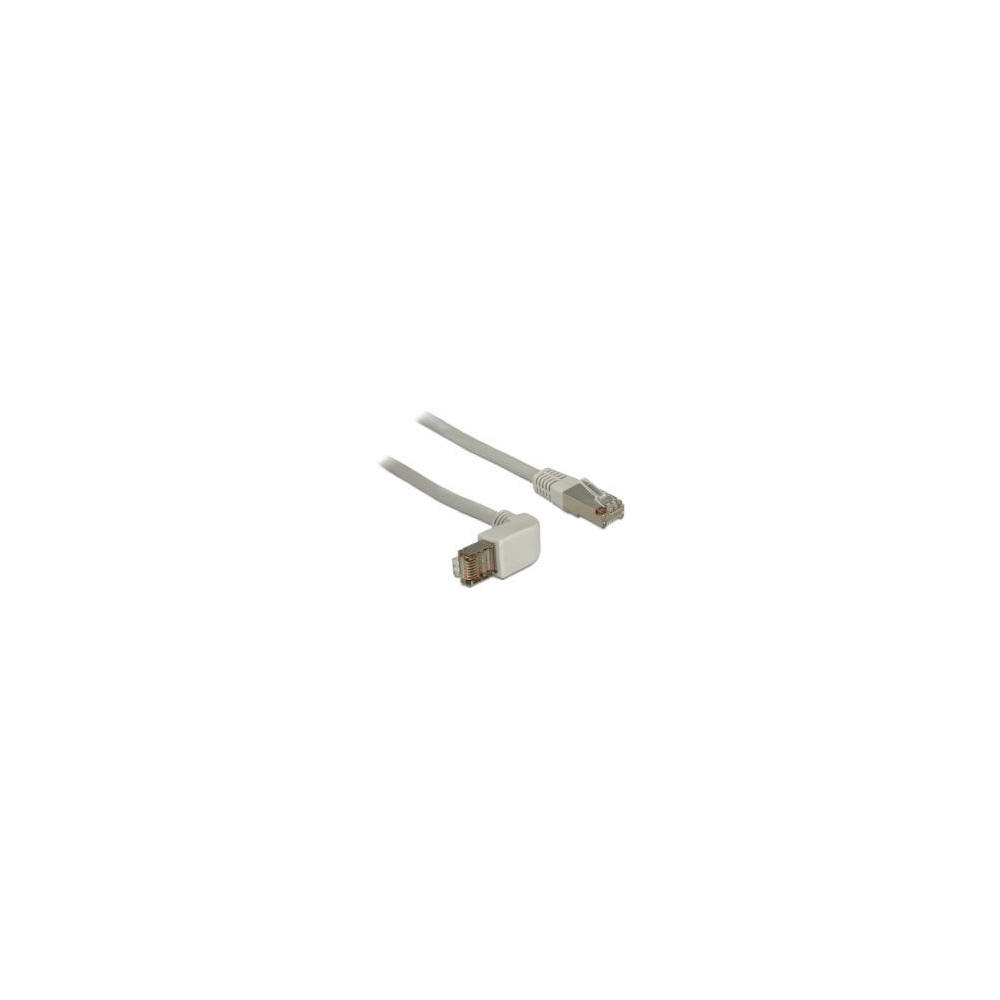 Cordon RJ45 Cat 5e S/FTP coudé H/ droit 2m beige
