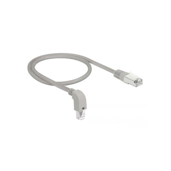 Cordon RJ45 Cat 6a S/FTP coudé B/ droit 0,5m beige