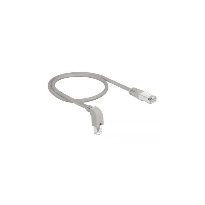 Cordon RJ45 Cat 6a S/FTP coudé B/ droit 0,5m beige