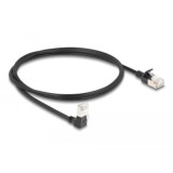 Cordon RJ45 Cat 6a S/FTP coudé bas 1m noir