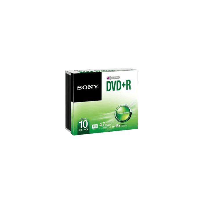 Pack de 10 DVD+R 16X boitier slim