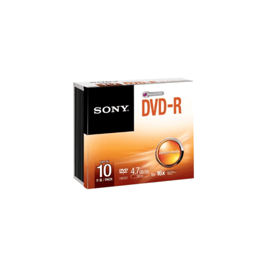 Pack de 10 DVD-R 16X boitier slim