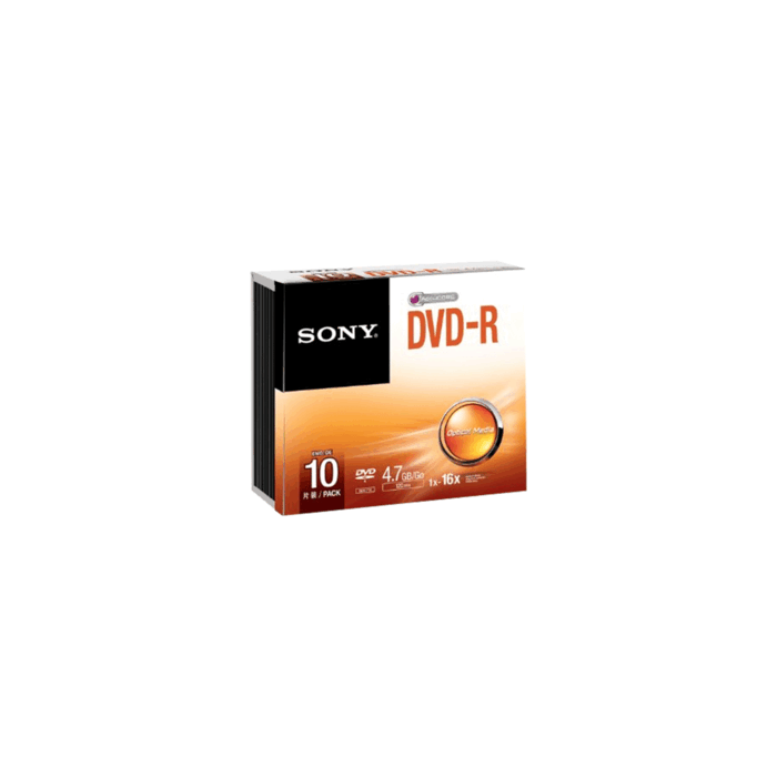 Pack de 10 DVD-R 16X boitier slim