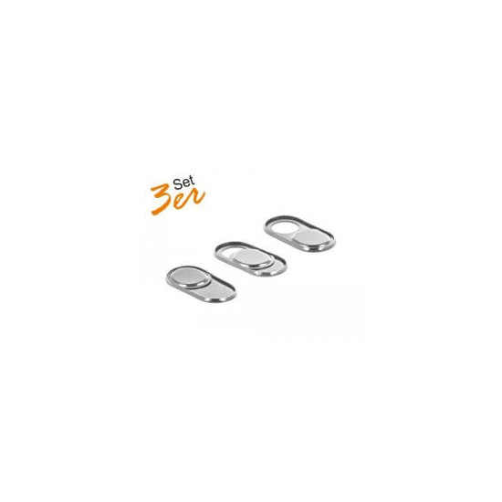 Pack 3 obturateurs Webcam silver