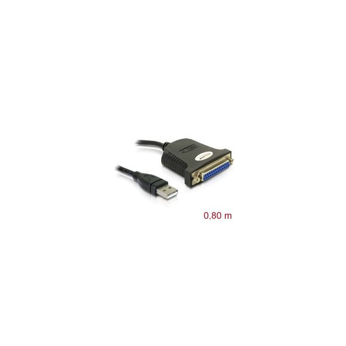 Adaptateur USB parallèle 1 port DB25 Femelle 0.8m