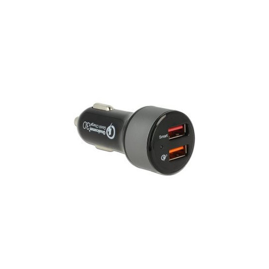 Chargeur USB allume cigare 2 ports dont un QC 3.0
