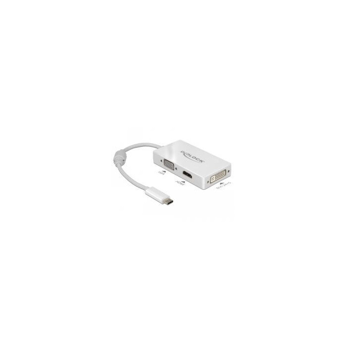 Adapteur USB Type C VGA / HDMI / DVI blanc