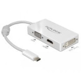 Adapteur USB Type C VGA / HDMI / DVI blanc