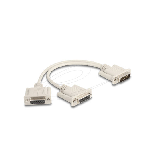 Adaptateur doubleur DB15 Mâle / 2 DB15 Femelle