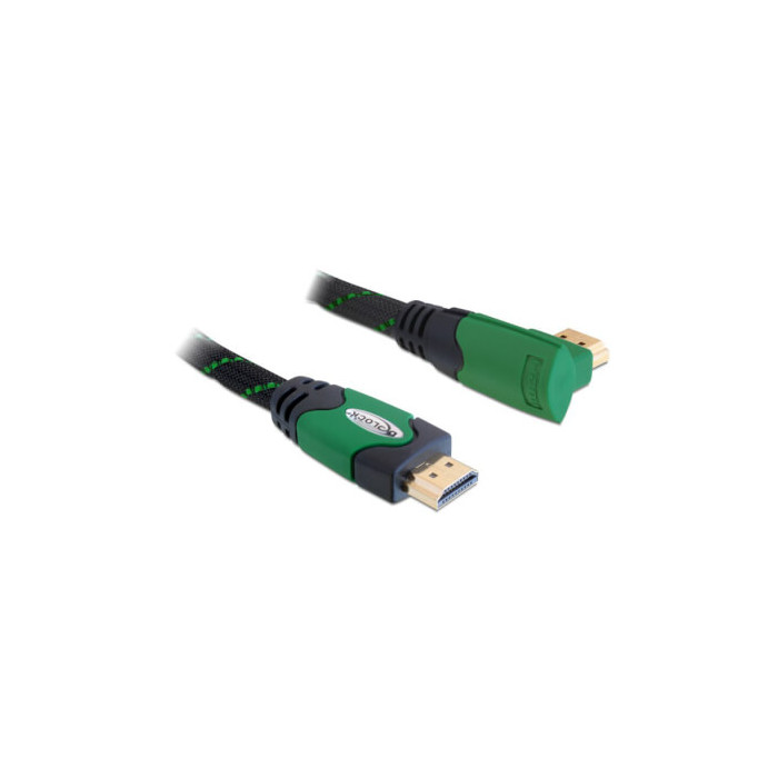 Cable HDMI Ethernet A male A male angled 4K 1 m