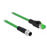 Cordon réseau RJ45 - M12 5 contacts codage D 2m
