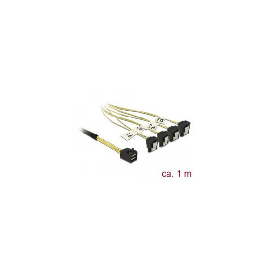 Cable Mini SAS HD SFF-8643 4 xSata 7 coudé 1m