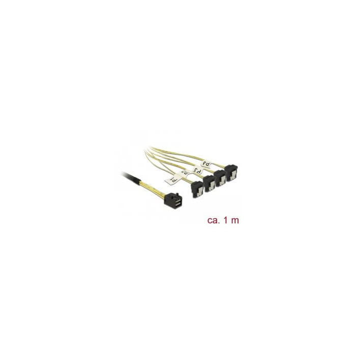 Cable Mini SAS HD SFF-8643 4 xSata 7 coudé 1m