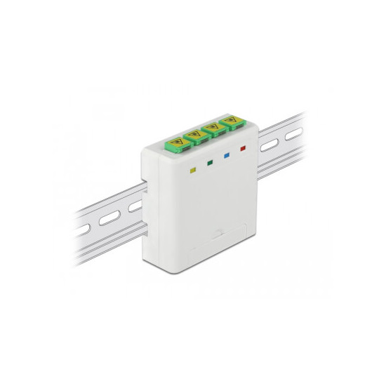 Adaptateur fibre rail Din 4xSC/APC Simplex Monom.