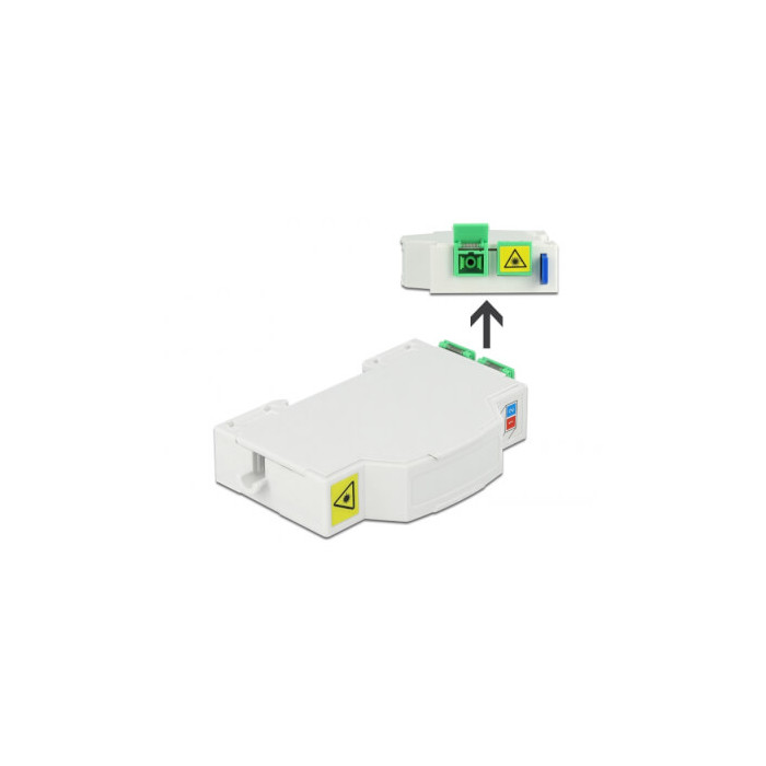 Adaptateur fibre rail Din 2xSC/APC Simplex Monom.
