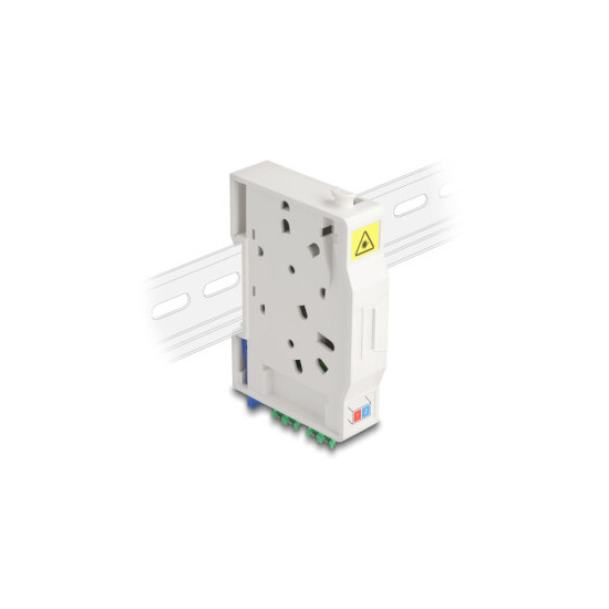 Adaptateur fibre rail Din 2xLC/APC Duplex Monomode