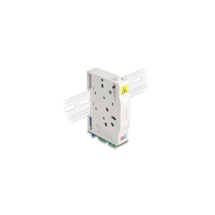 Adaptateur fibre rail Din 2xLC/APC Duplex Monomode