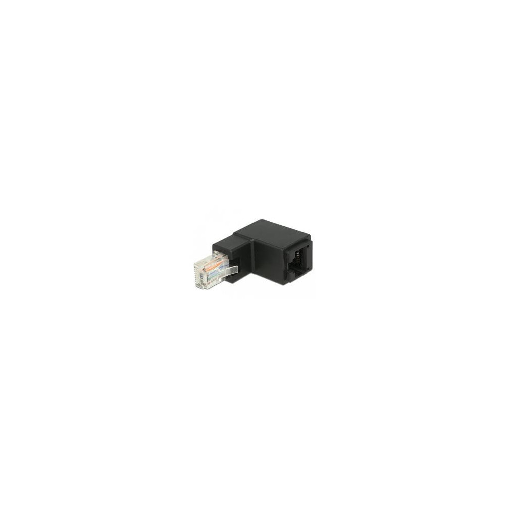 Adaptateur RJ45 M/F coudé 90° Cat6 UTP
