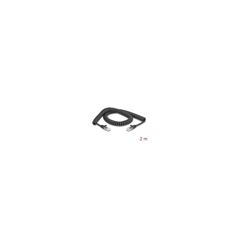 Cordon RJ45 spirale Cat 5e 2m noir