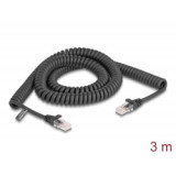 Cordon RJ45 spirale Cat 5e 3m noir
