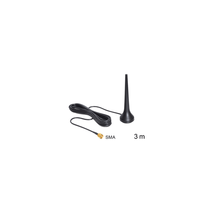 Antenne magn. GSM Quadband SMA 2dBi avec câble 3m