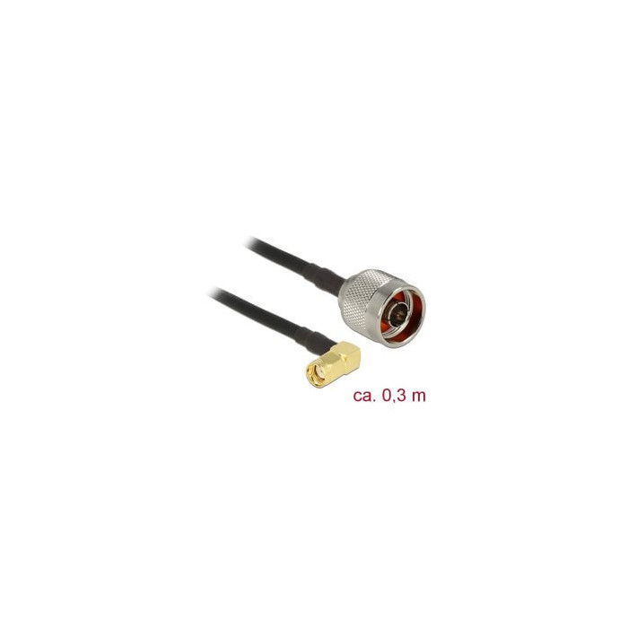 Câble antenne N M RP-SMA M coudé 90° 30cm