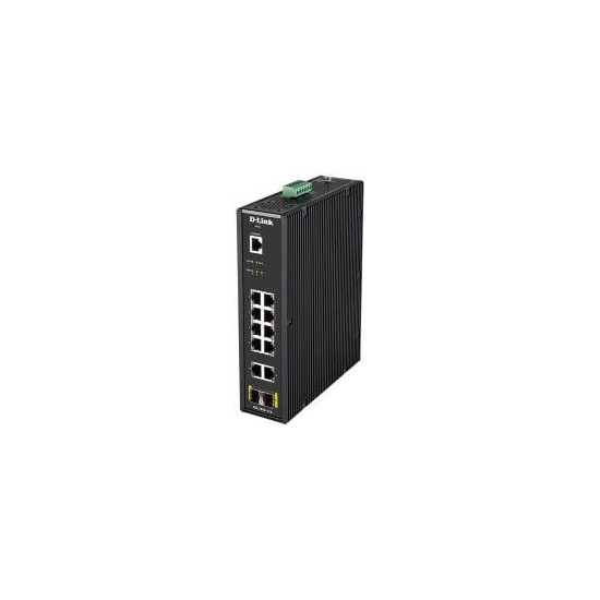 Switch L2 Indus. 10 Ports Giga + 2 SFP, Rail-DIN